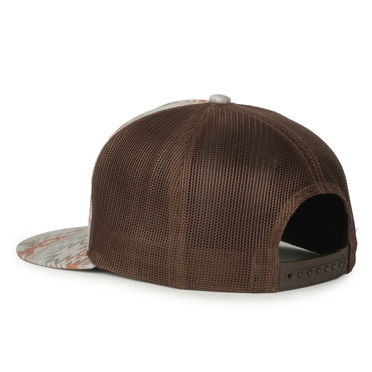 OC Sports OC510P Printed 5-Panel Mesh Back Cap - Sand Aztec/Brown