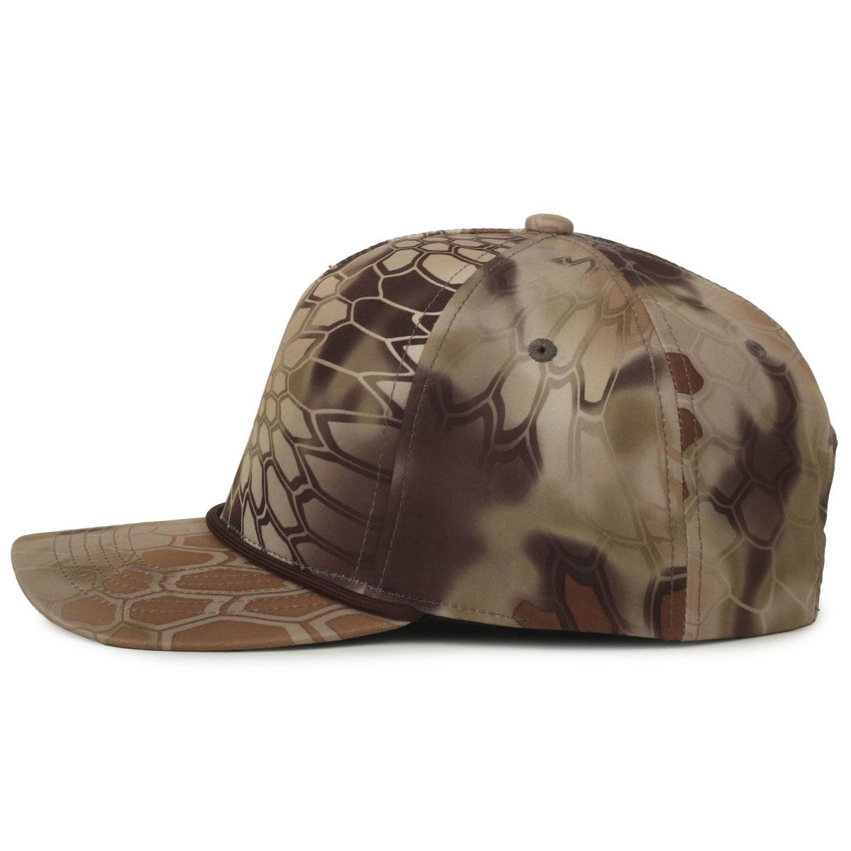 OC Sports OC550CAMO Performance 5-Panel Camo Cap - Kryptek Highlander/Brown Cord