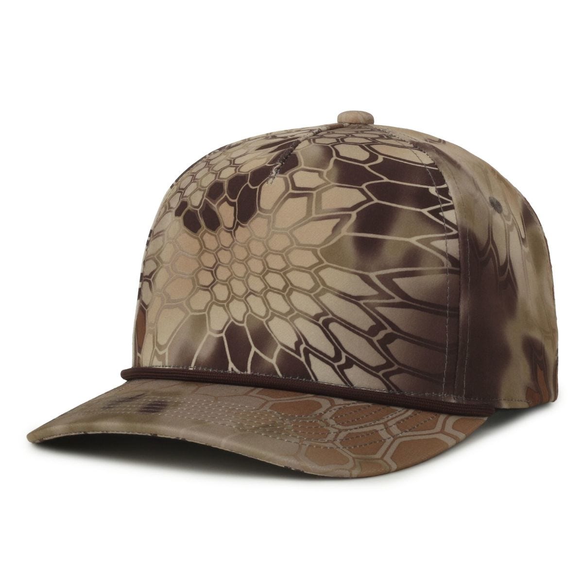 OC Sports OC550CAMO Performance 5-Panel Camo Cap - Kryptek Highlander/Brown Cord