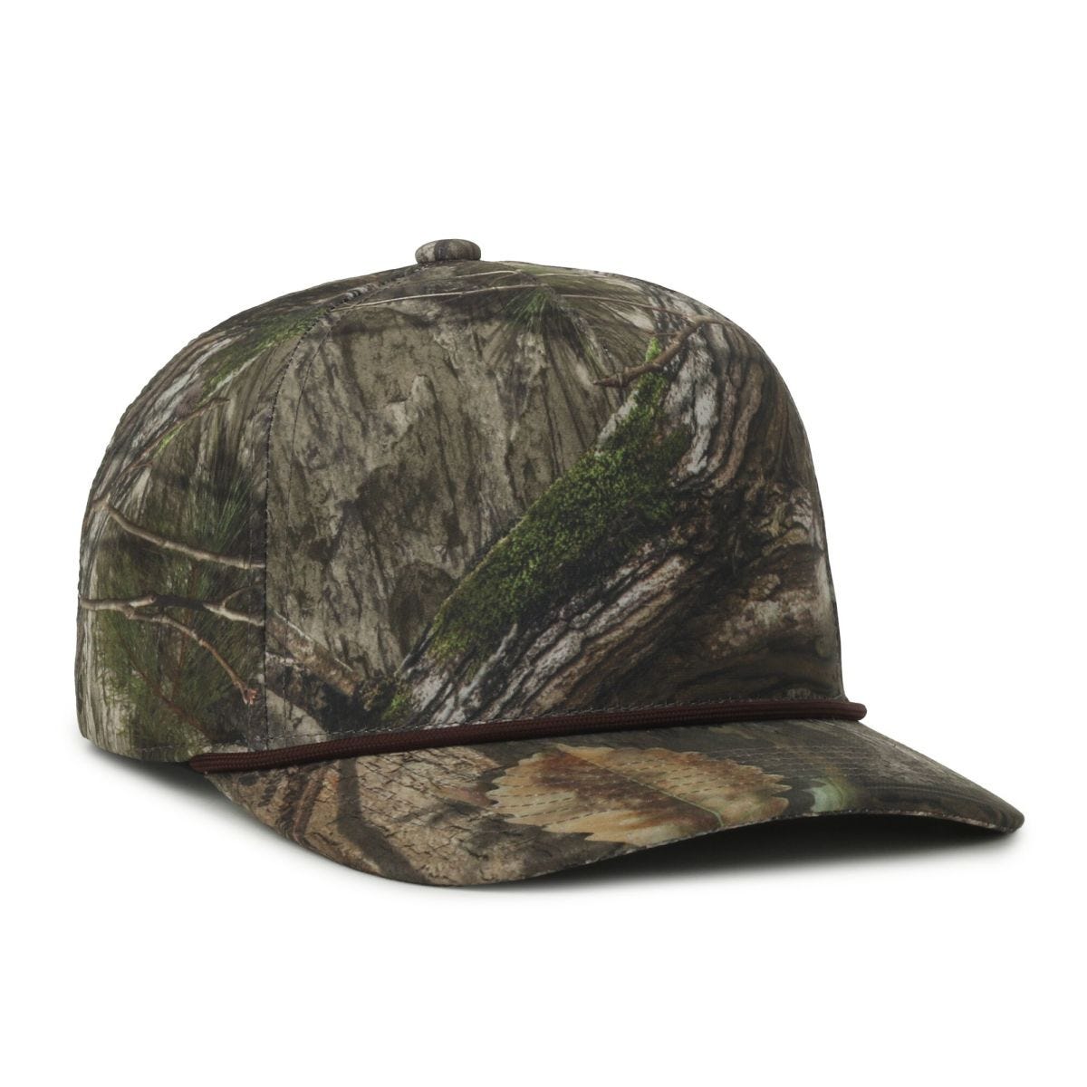 OC Sports OC550CAMO Performance 5-Panel Camo Cap - Mossy Oak Country DNA/Brown Cord
