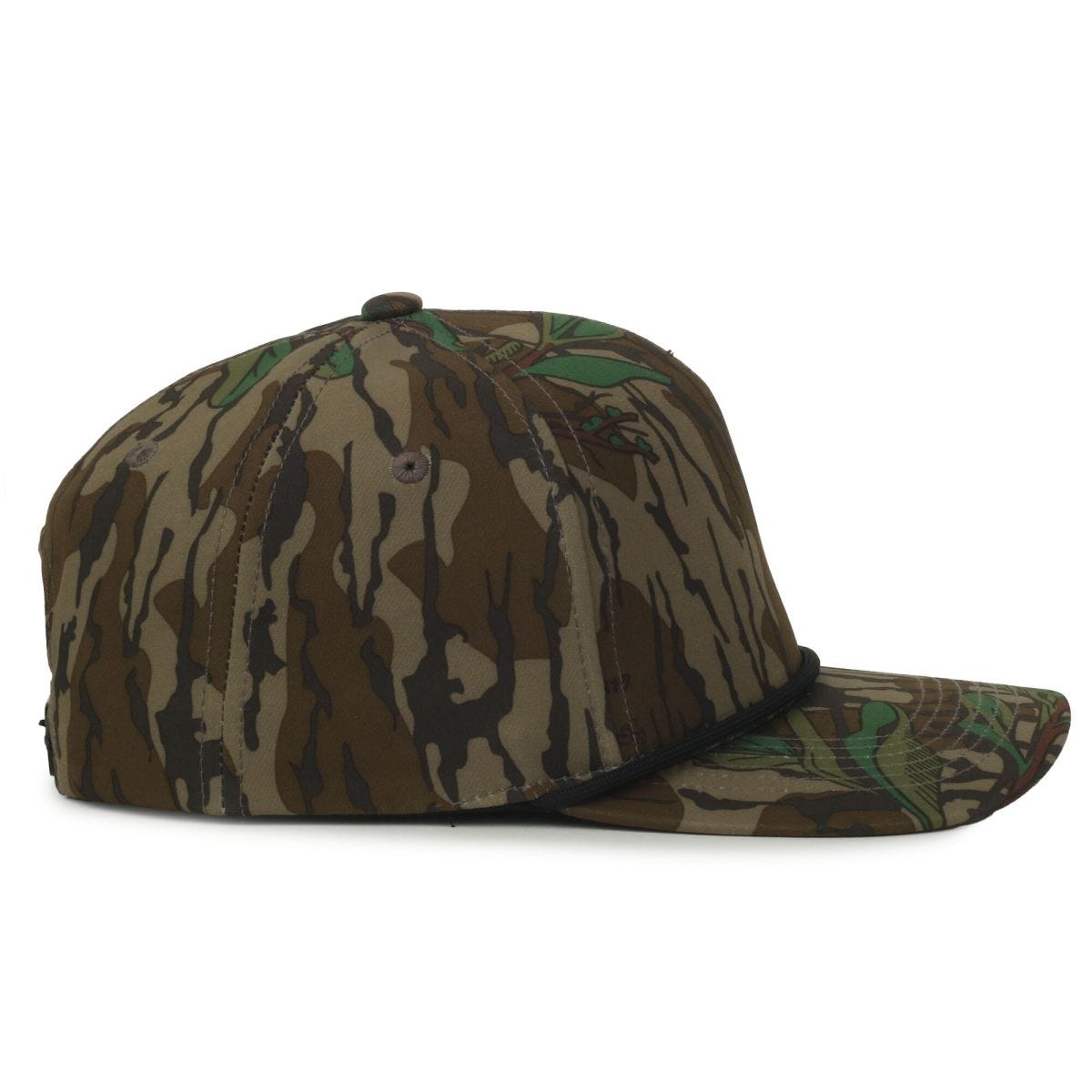 OC Sports OC550CAMO Performance 5-Panel Camo Cap - Mossy Oak Greenleaf/Black Cord