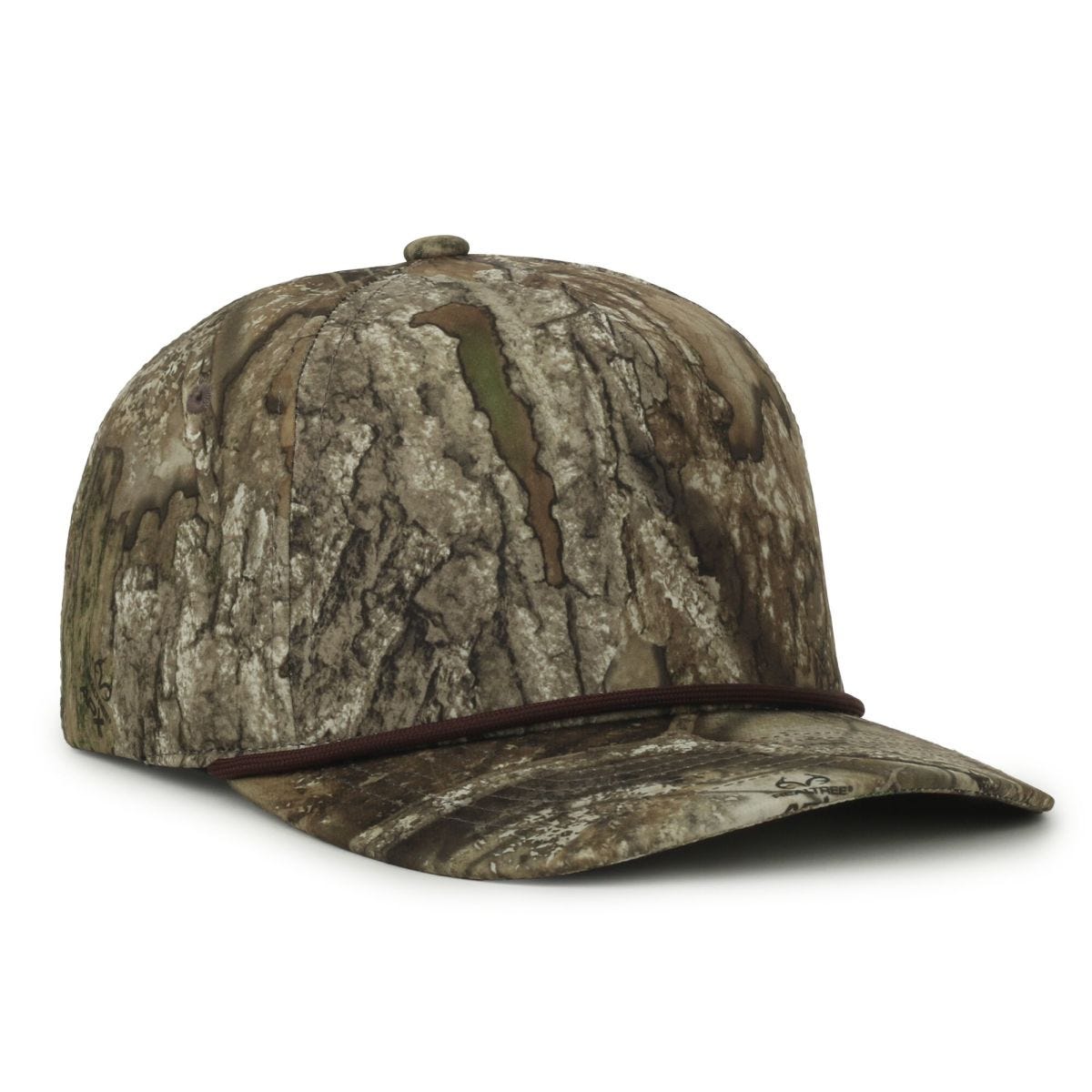 OC Sports OC550CAMO Performance 5-Panel Camo Cap - Realtree APX/Brown Cord