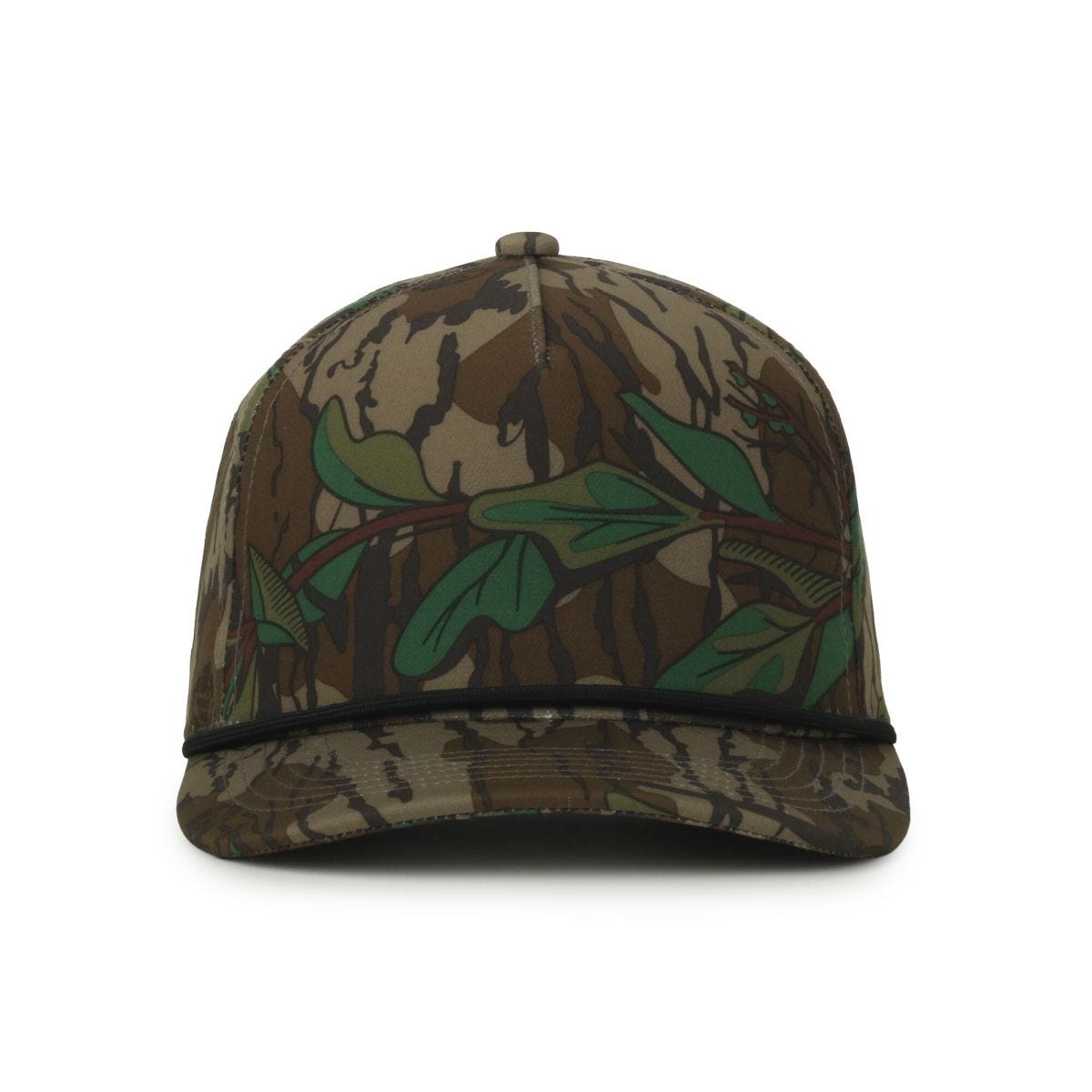 OC Sports OC551CAMO Perforated Camo 5-Panel Cap - Mossy Oak Greenleaf/Black Cord