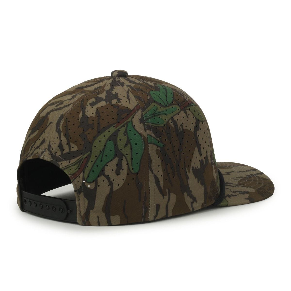OC Sports OC551CAMO Perforated Camo 5-Panel Cap - Mossy Oak Greenleaf/Black Cord