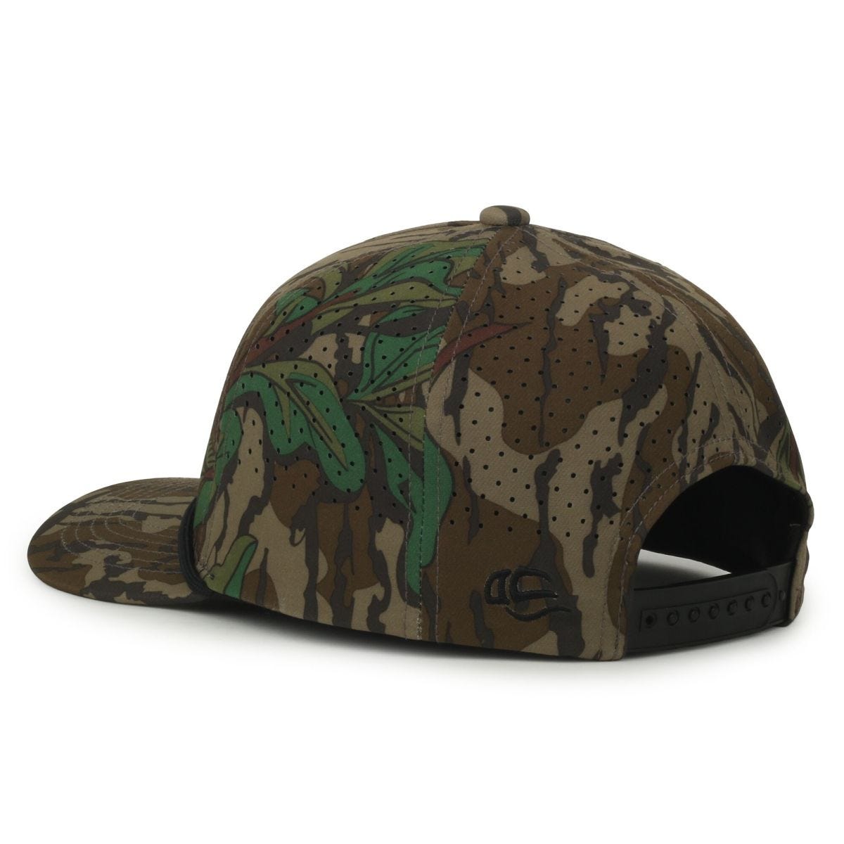 OC Sports OC551CAMO Perforated Camo 5-Panel Cap - Mossy Oak Greenleaf/Black Cord