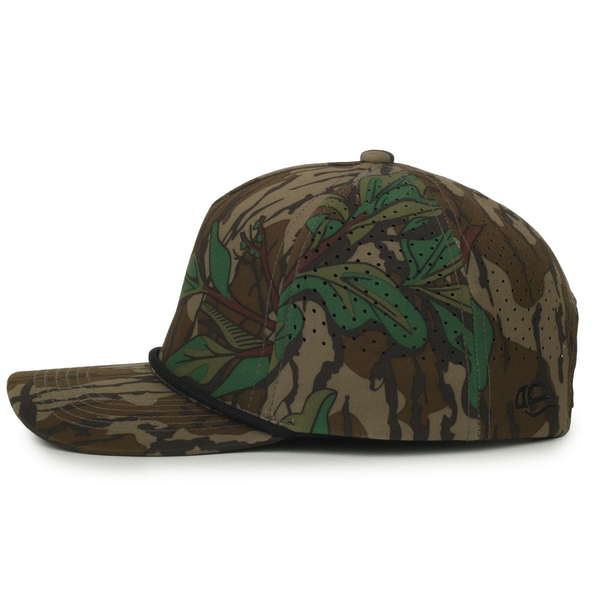 OC Sports OC551CAMO Perforated Camo 5-Panel Cap - Mossy Oak Greenleaf/Black Cord
