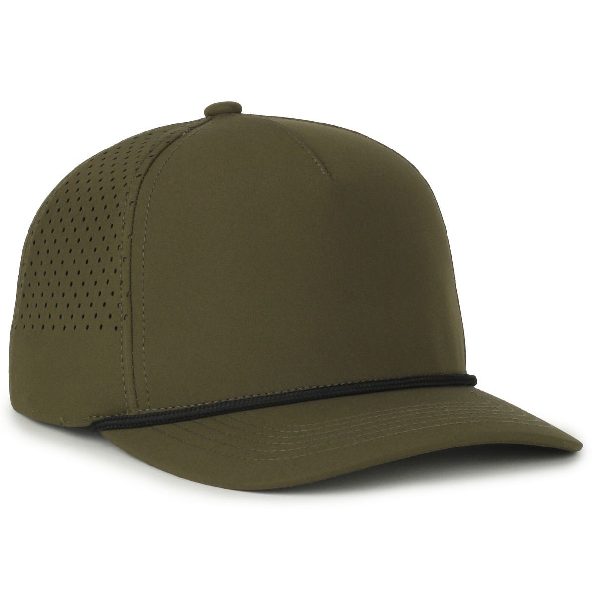 OC Sports OC551PF Perforated Performance 5-Panel with Cord Cap - Olive Black Cord