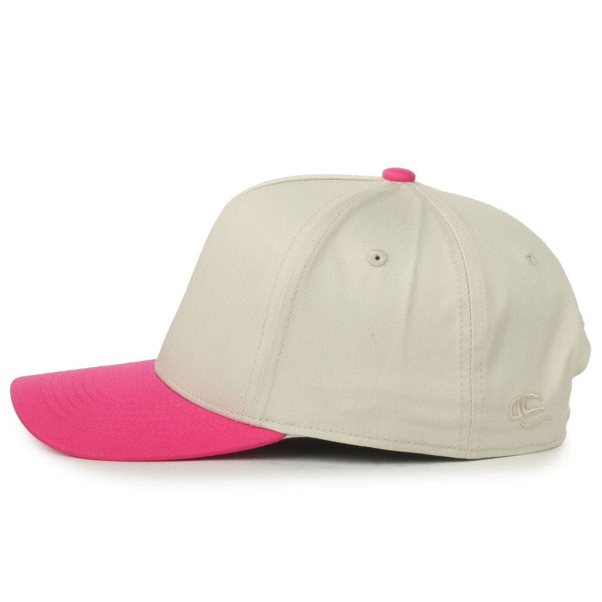 OC Sports OC560 Two-Tone 5-Panel Cap - Ivory Fuschia