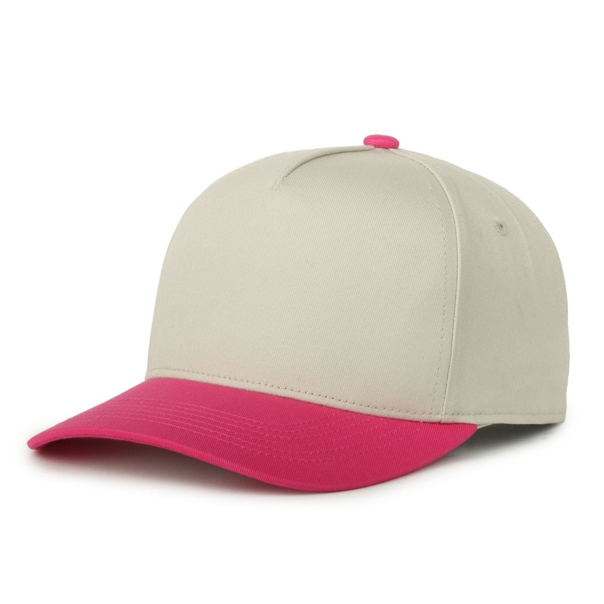 OC Sports OC560 Two-Tone 5-Panel Cap - Ivory Fuschia