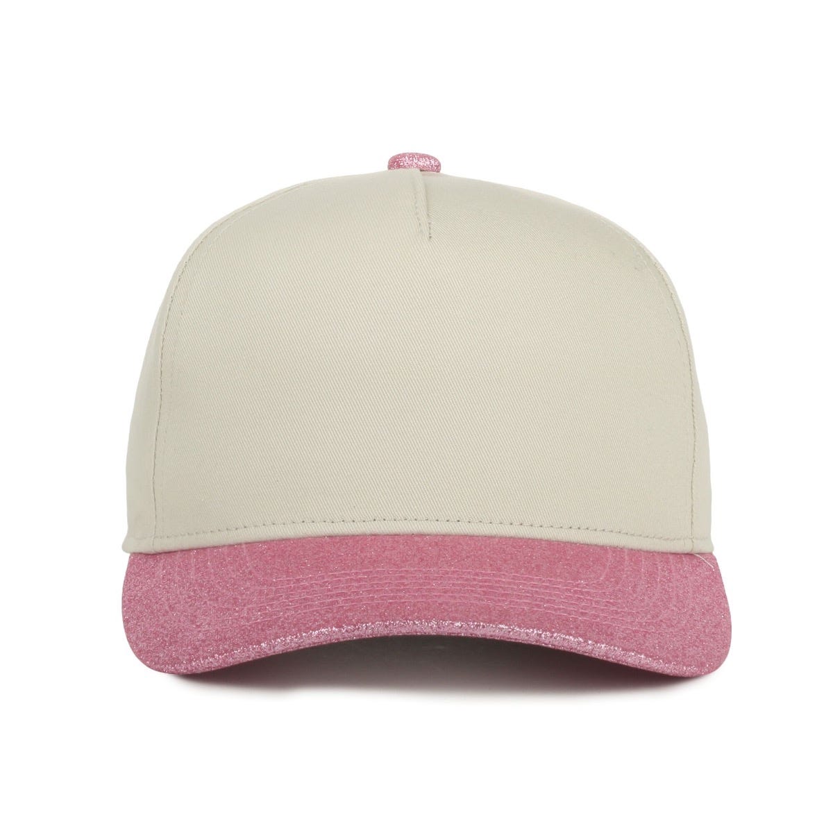 OC Sports OC560GLTR Two-Tone 5-Panel Glitter Cap - Ivory Hibiscus