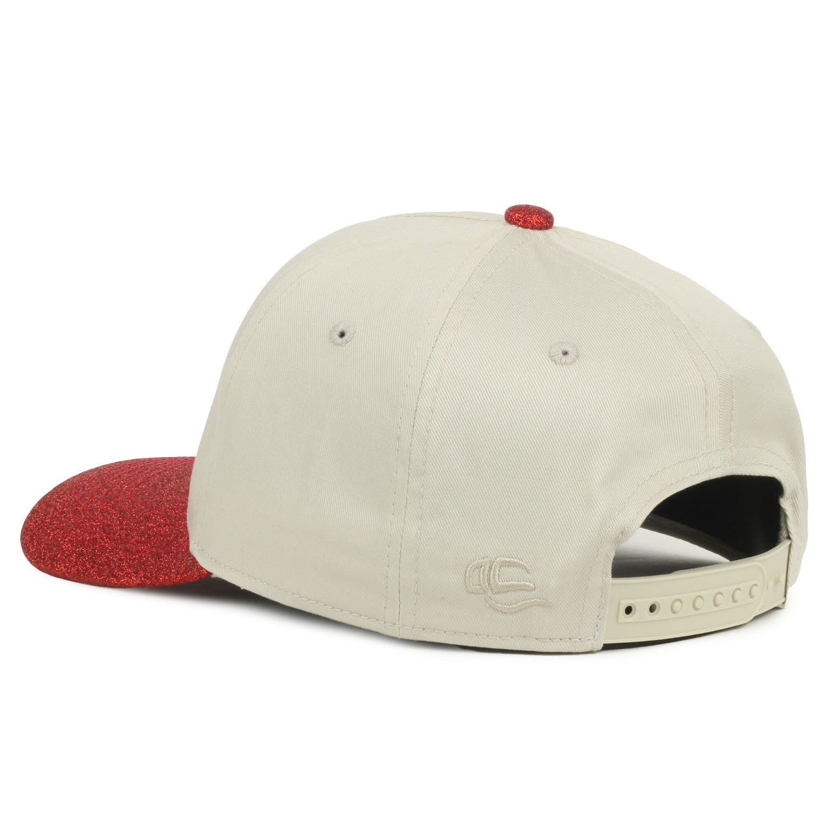 OC Sports OC560GLTR Two-Tone 5-Panel Glitter Cap - Ivory Ruby