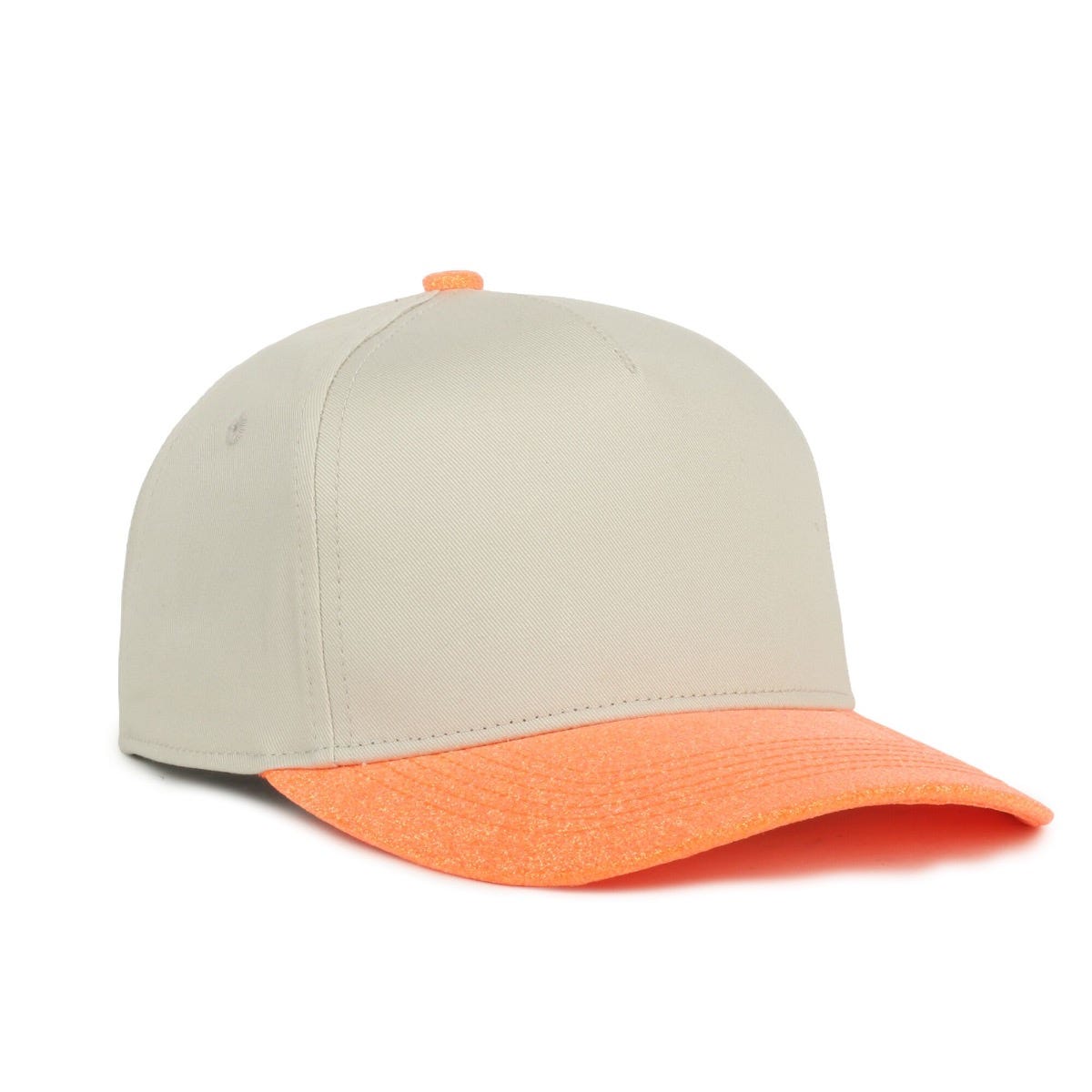 OC Sports OC560GLTR Two-Tone 5-Panel Glitter Cap - Ivory Sherbet