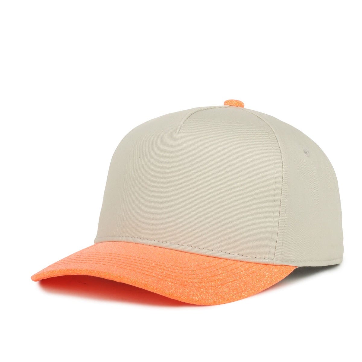 OC Sports OC560GLTR Two-Tone 5-Panel Glitter Cap - Ivory Sherbet