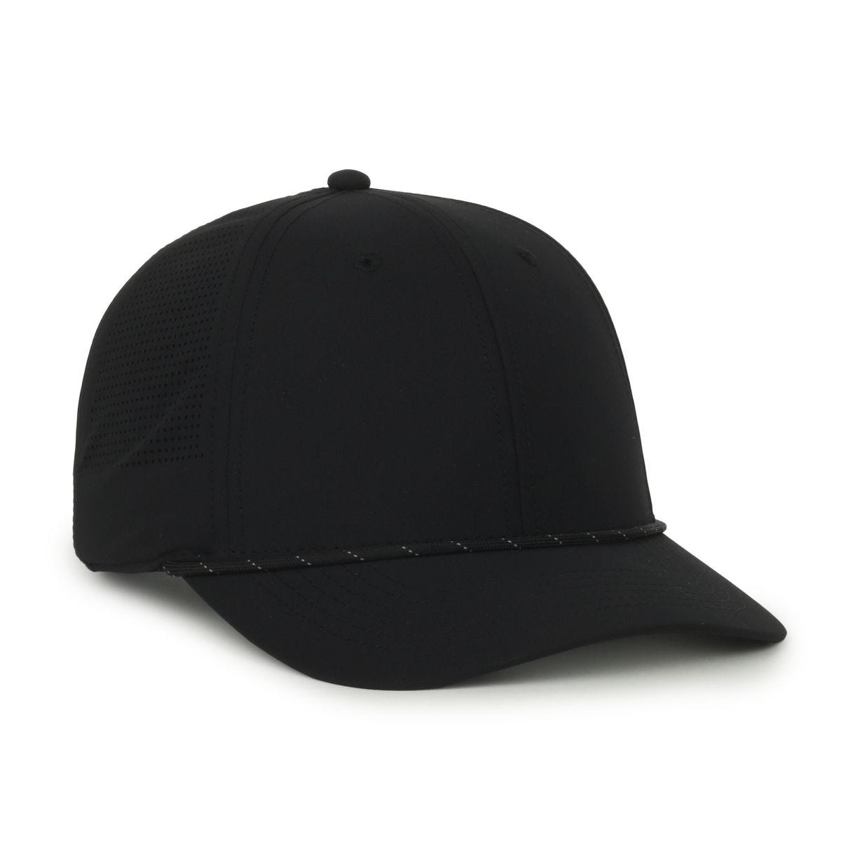 OC Sports OC660 Perforated Performance Cord Cap - Black Black Cord