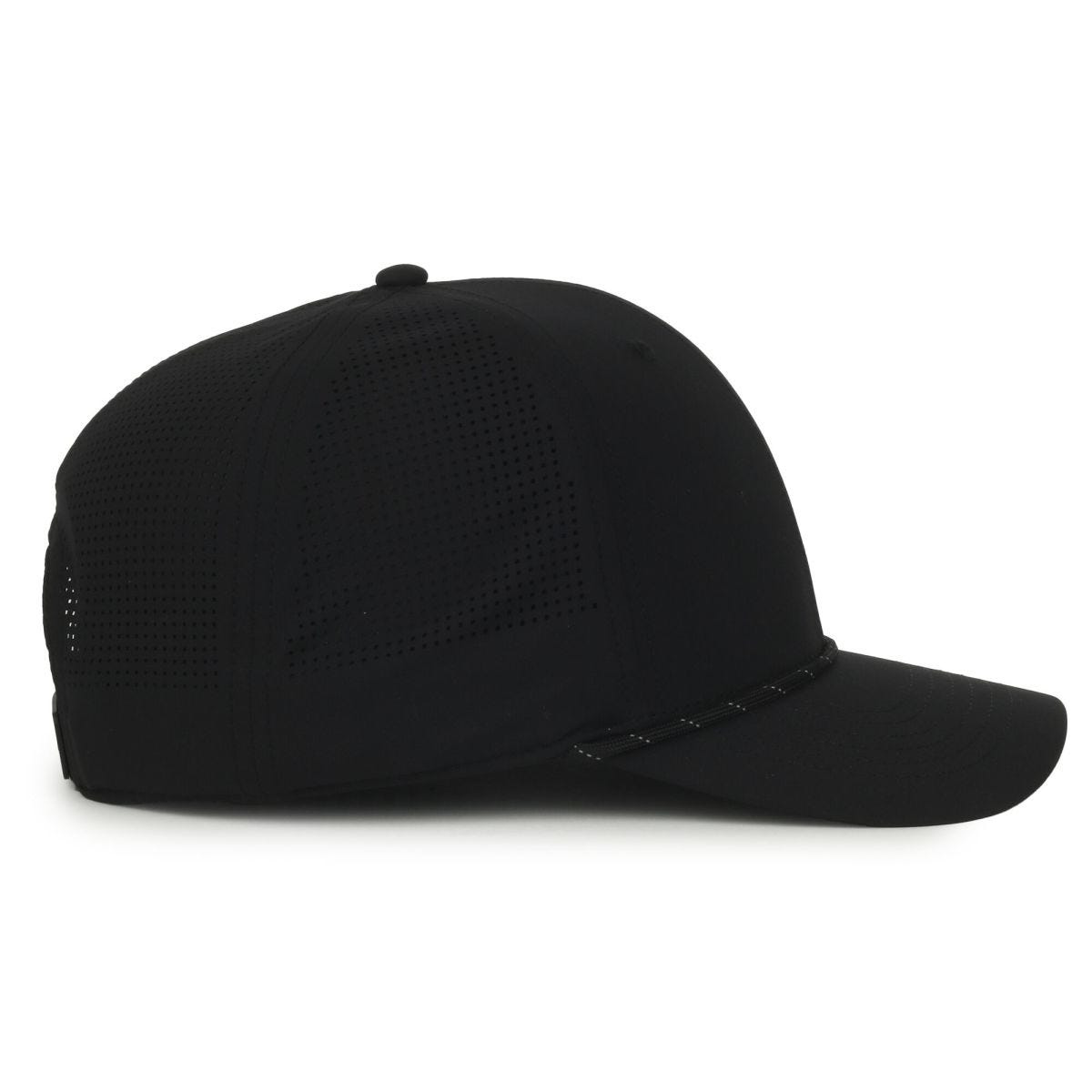 OC Sports OC660 Perforated Performance Cord Cap - Black Black Cord