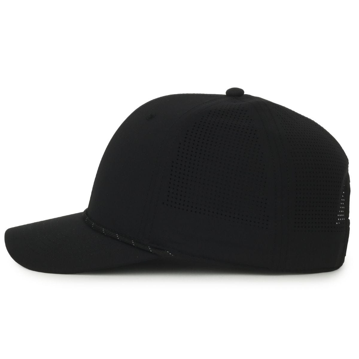 OC Sports OC660 Perforated Performance Cord Cap - Black Black Cord