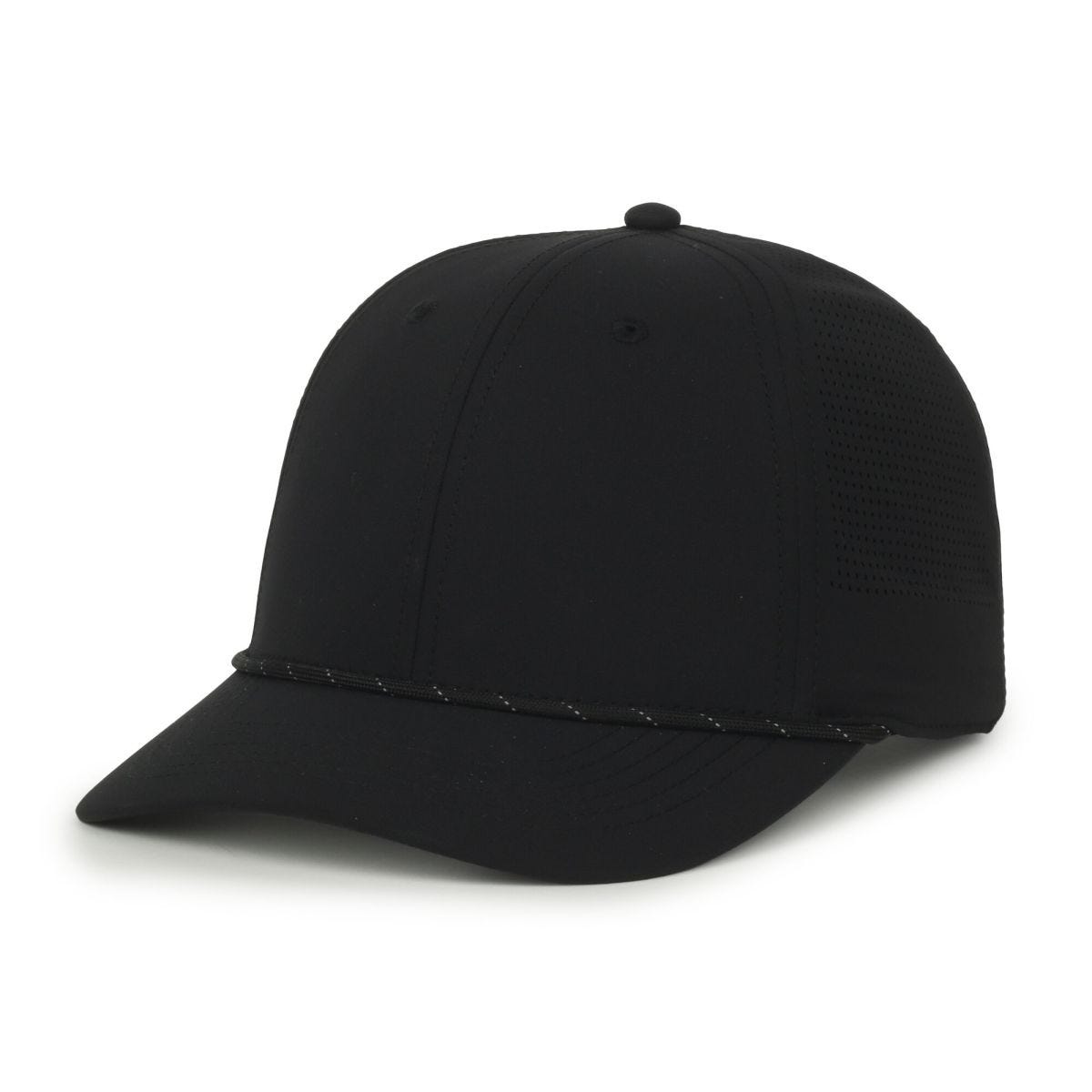 OC Sports OC660 Perforated Performance Cord Cap - Black Black Cord