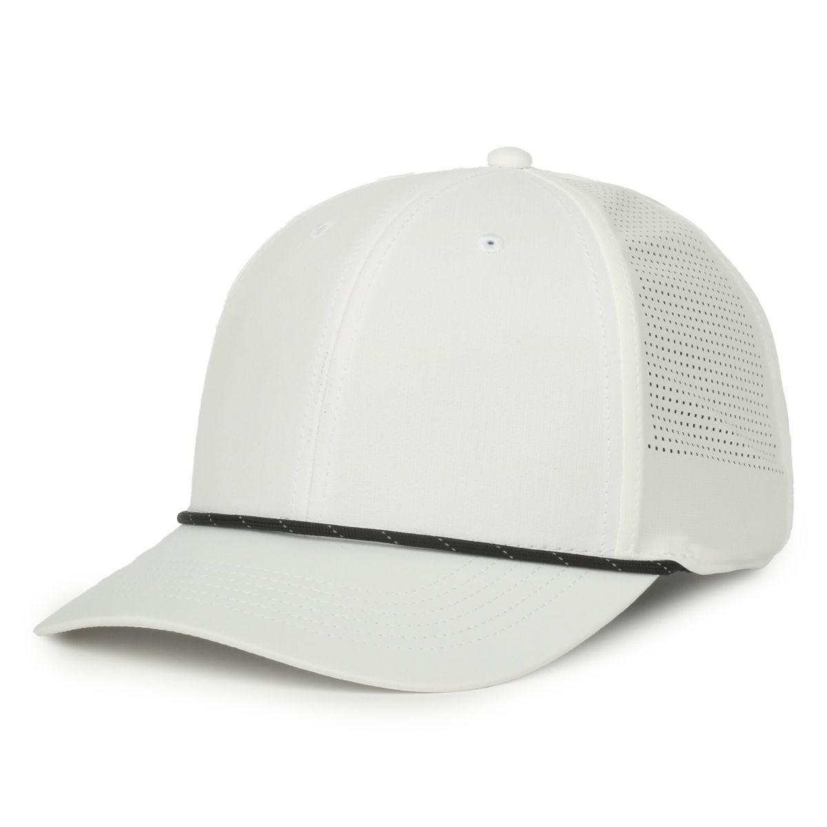 OC Sports OC660 Perforated Performance Cord Cap - White Black Cord