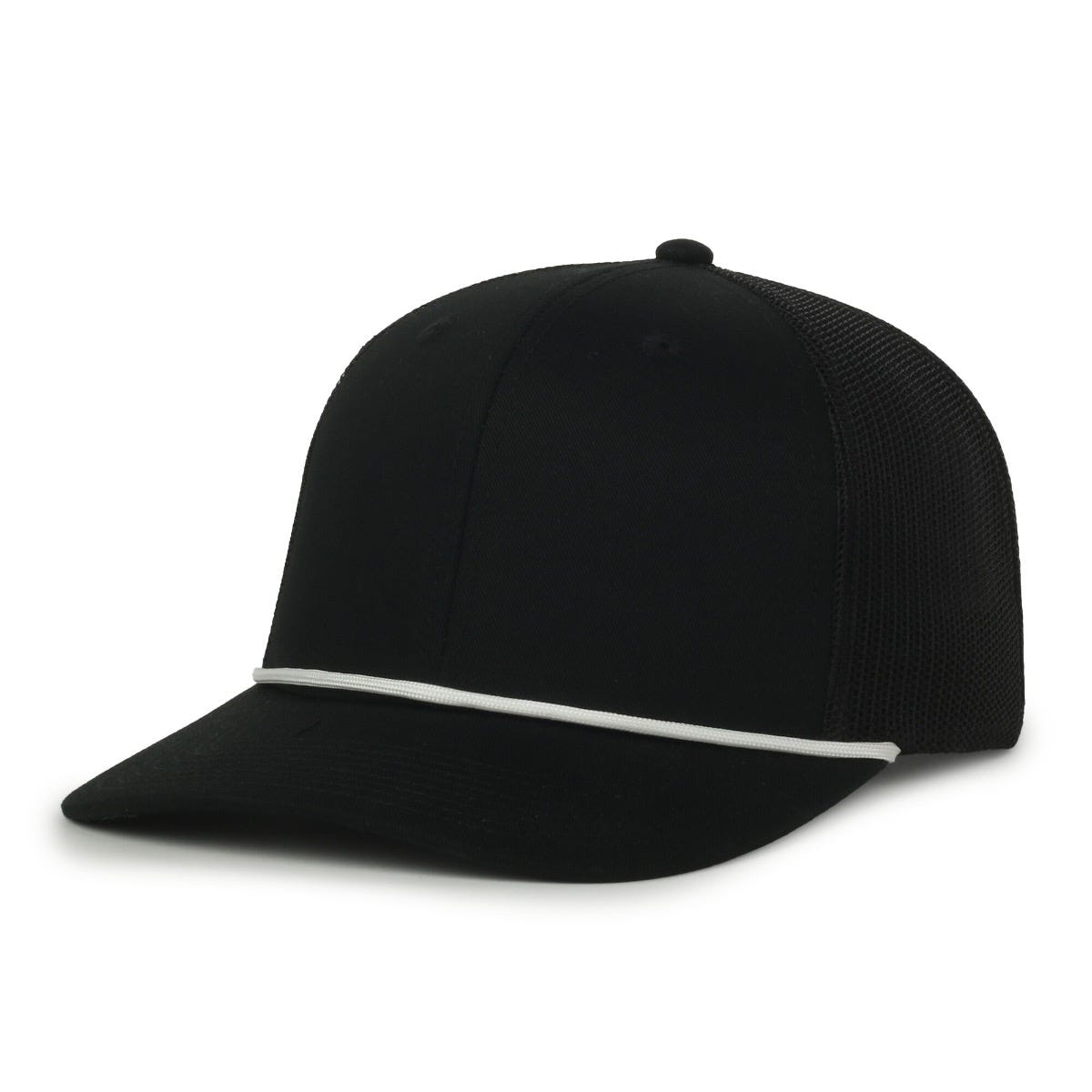 OC Sports OC771C Premium Modern Trucker with Cord Cap - Black Black White Cord