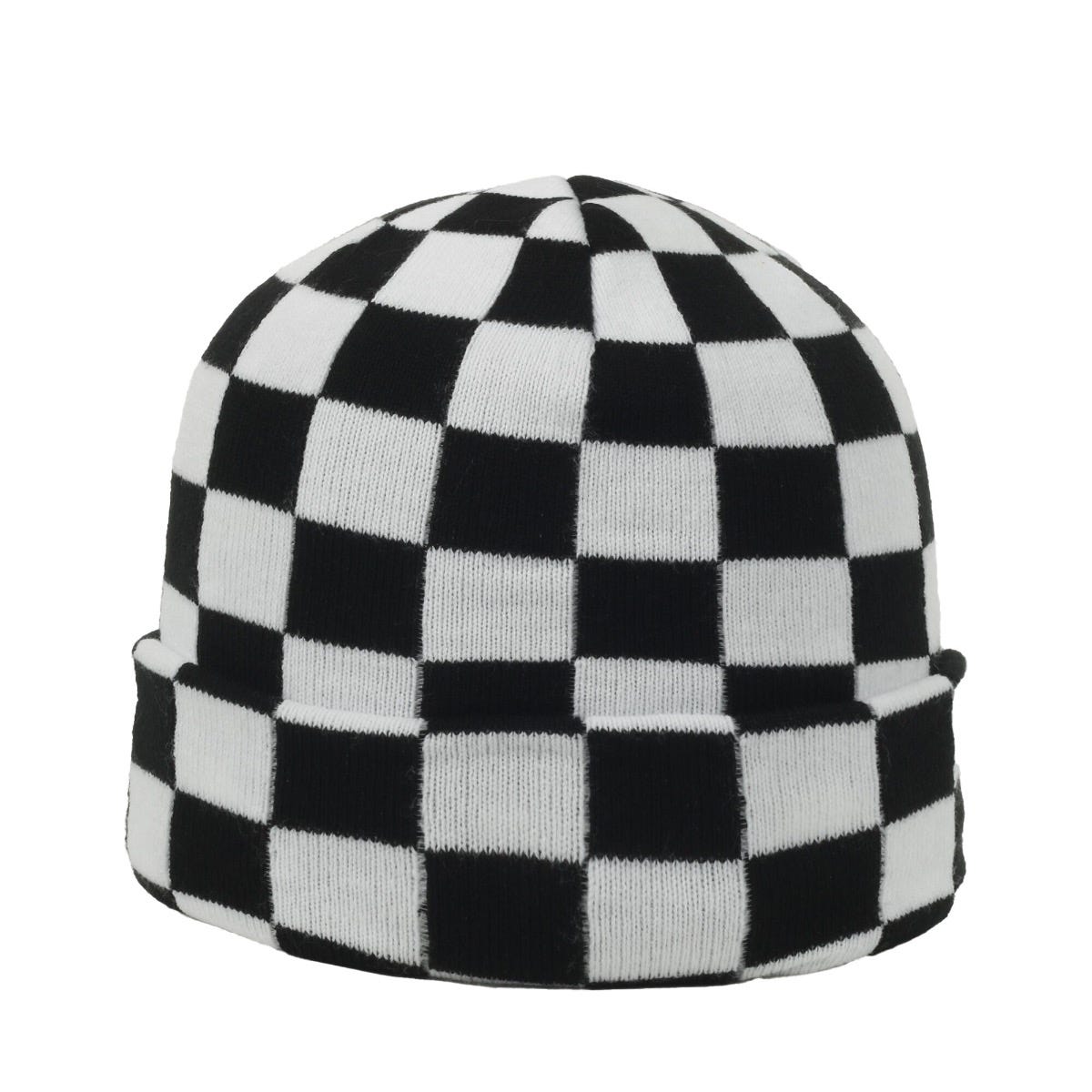 OC Sports OC810 Acrylic Cuffed Knit Beanie - Black White