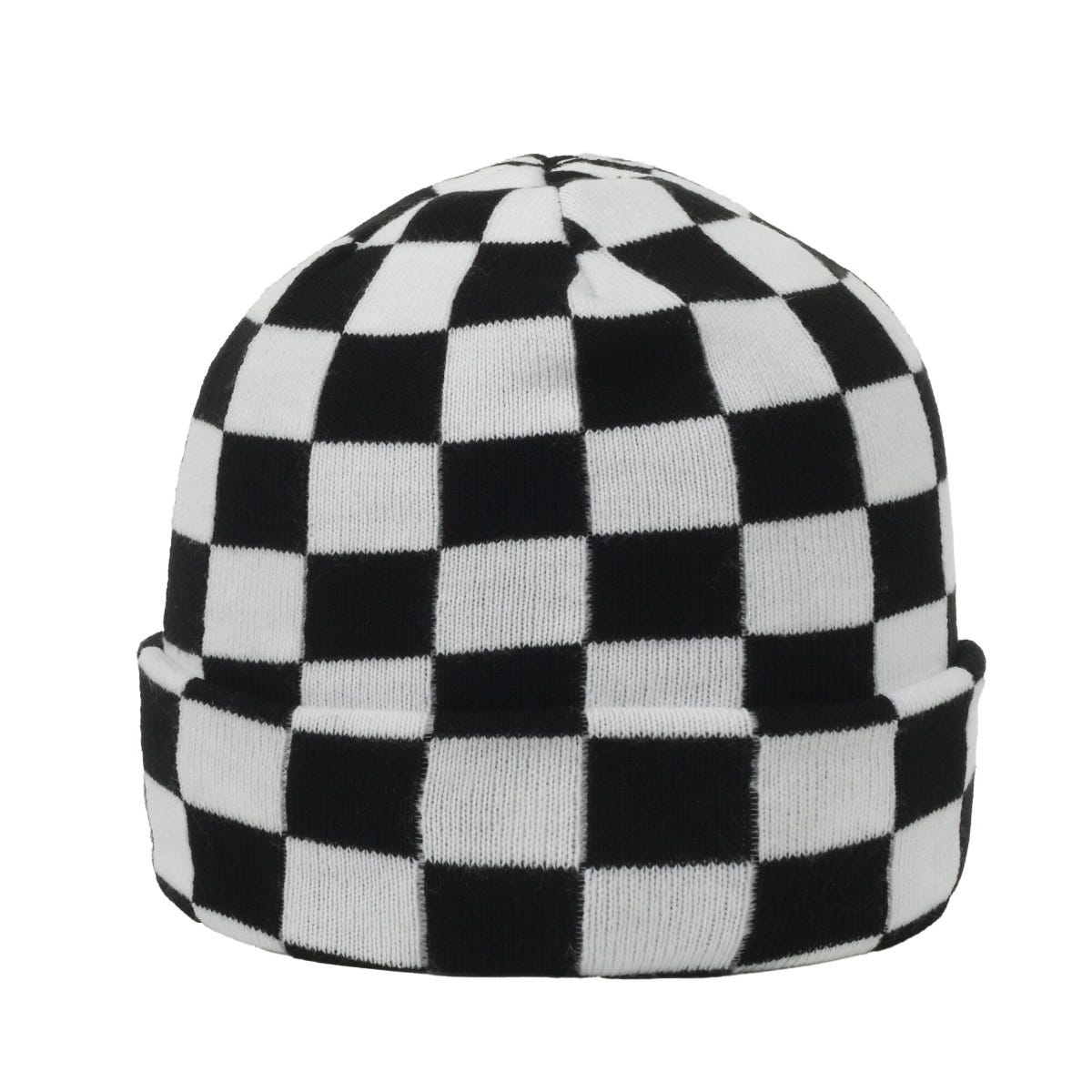 OC Sports OC810 Acrylic Cuffed Knit Beanie - Black White