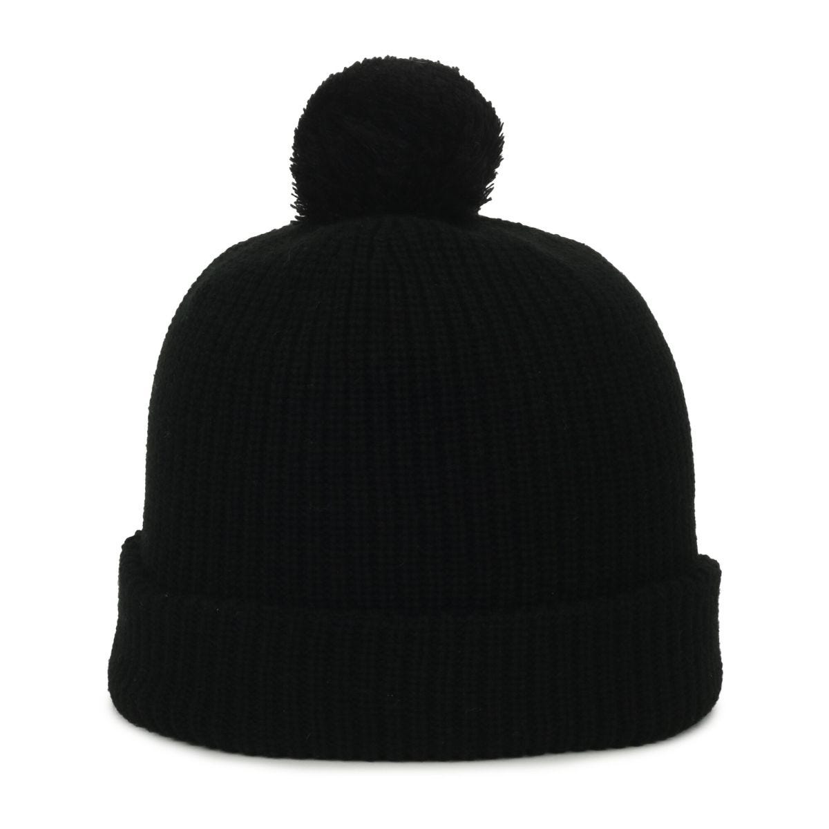 OC Sports OC811 Acrylic Cuffed Pom Beanie - Black