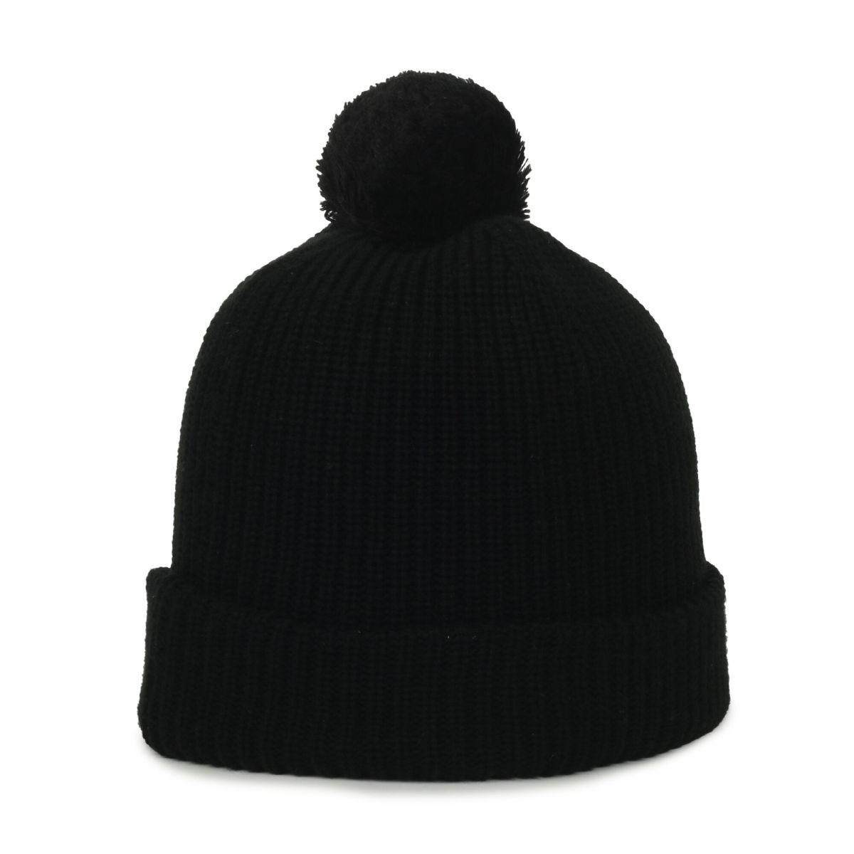 OC Sports OC811 Acrylic Cuffed Pom Beanie - Black