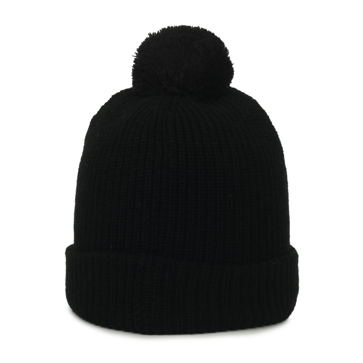 OC Sports OC811 Acrylic Cuffed Pom Beanie - Black