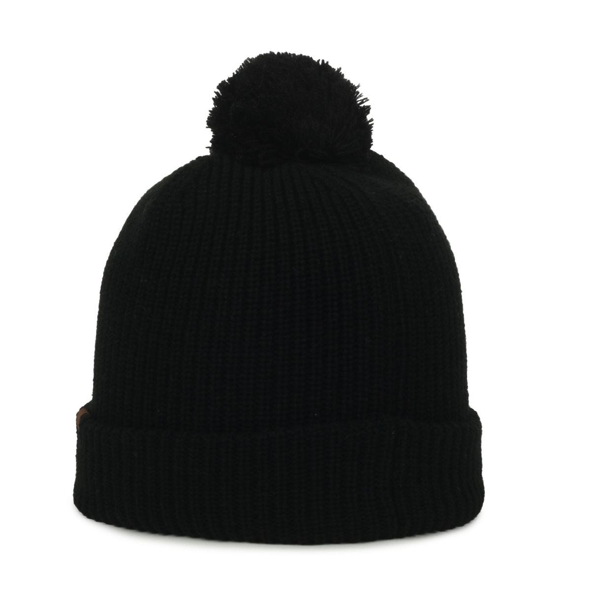 OC Sports OC811 Acrylic Cuffed Pom Beanie - Black