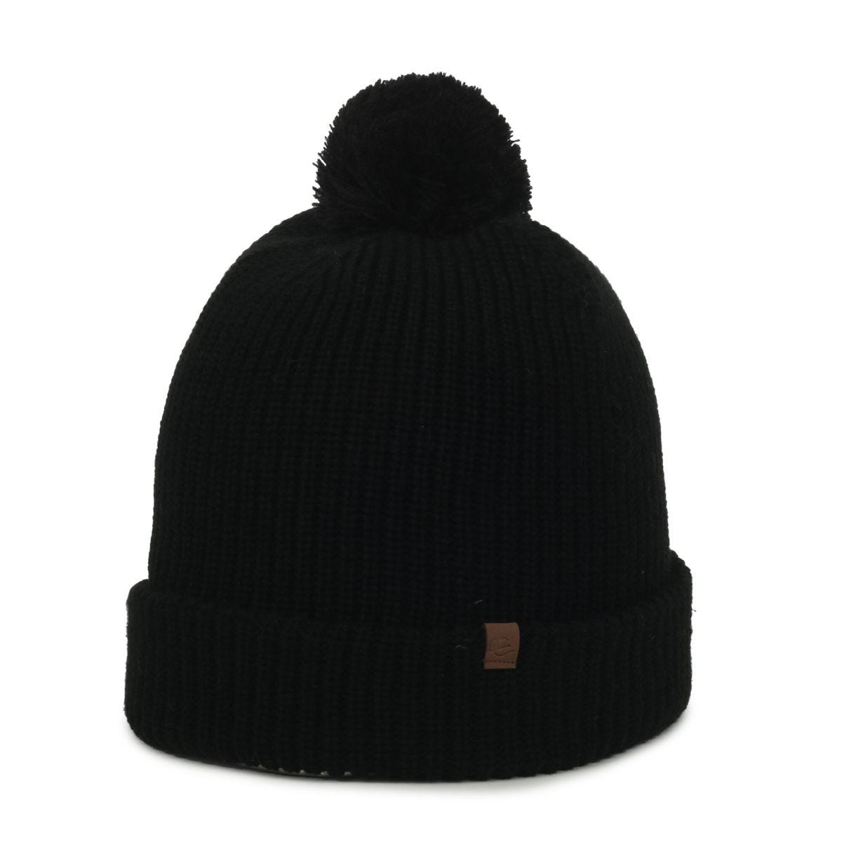 OC Sports OC811 Acrylic Cuffed Pom Beanie - Black