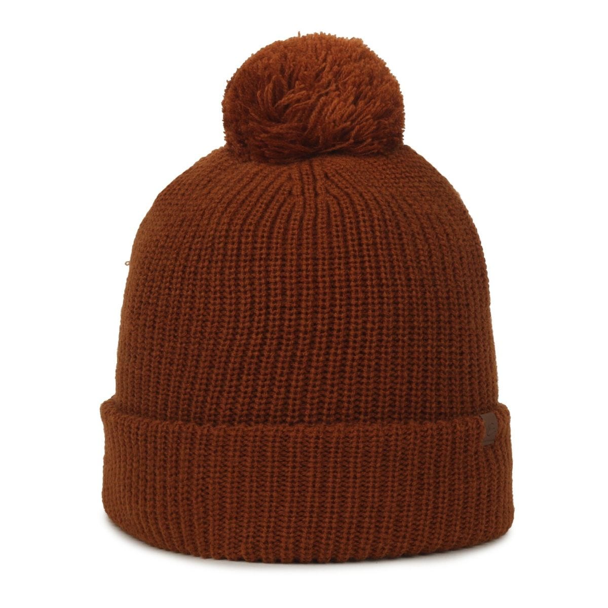 OC Sports OC811 Acrylic Cuffed Pom Beanie - Cinnamon