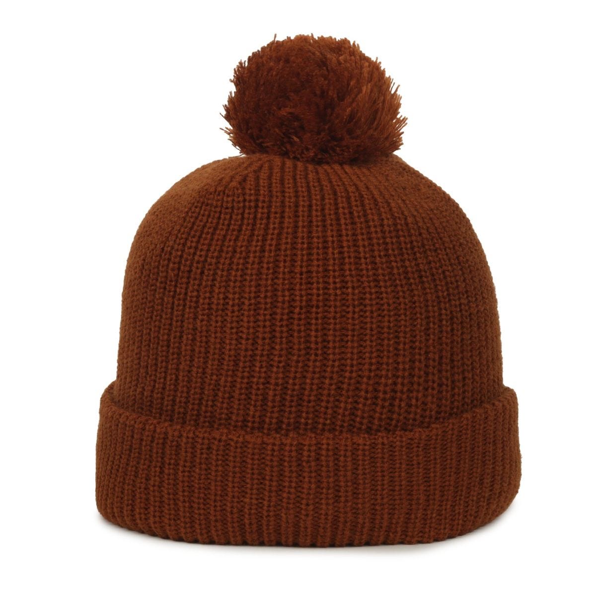 OC Sports OC811 Acrylic Cuffed Pom Beanie - Cinnamon