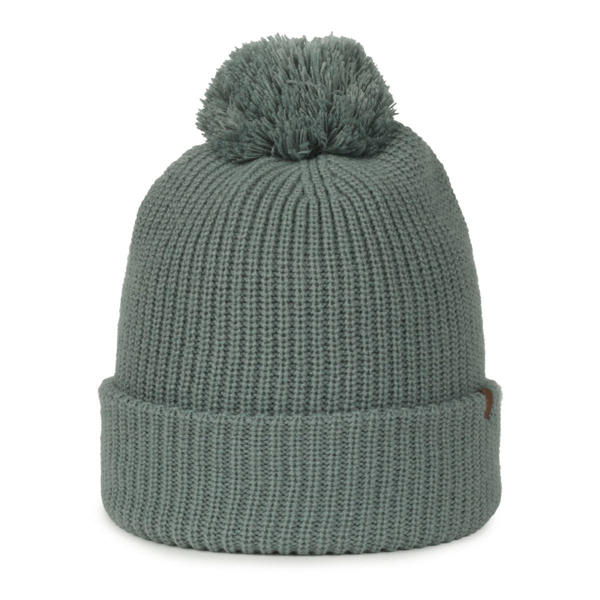 OC Sports OC811 Acrylic Cuffed Pom Beanie - Dusty Blue