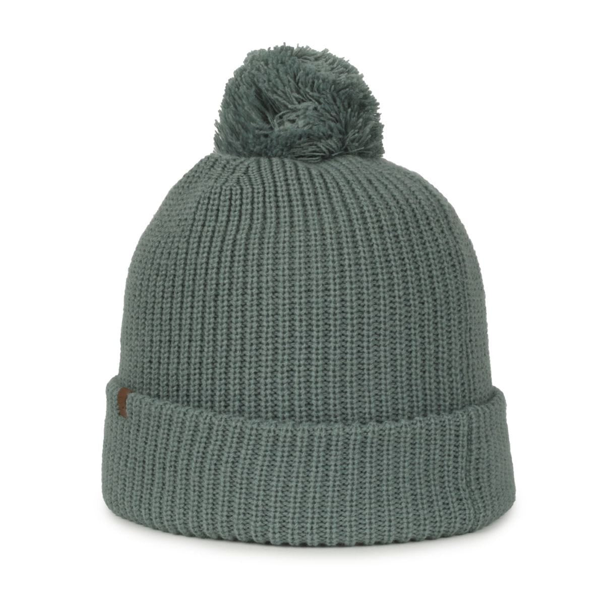 OC Sports OC811 Acrylic Cuffed Pom Beanie - Dusty Blue