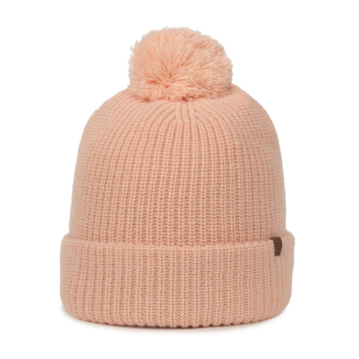 OC Sports OC811 Acrylic Cuffed Pom Beanie - Dusty Pink