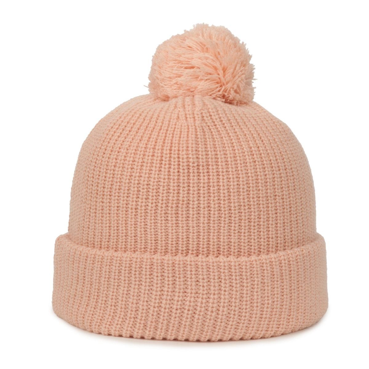 OC Sports OC811 Acrylic Cuffed Pom Beanie - Dusty Pink