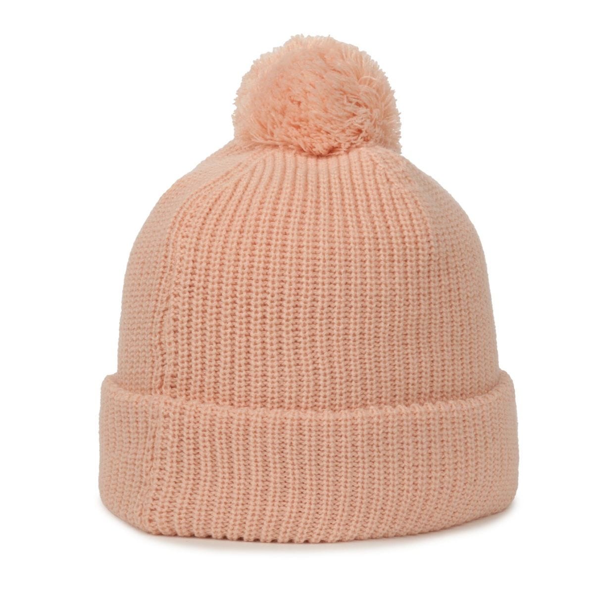 OC Sports OC811 Acrylic Cuffed Pom Beanie - Dusty Pink