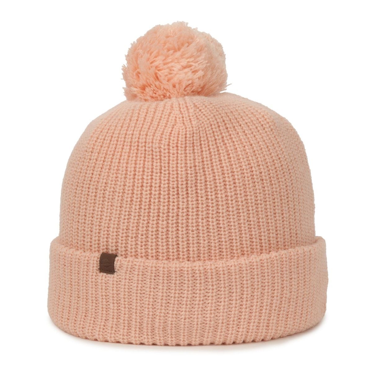 OC Sports OC811 Acrylic Cuffed Pom Beanie - Dusty Pink