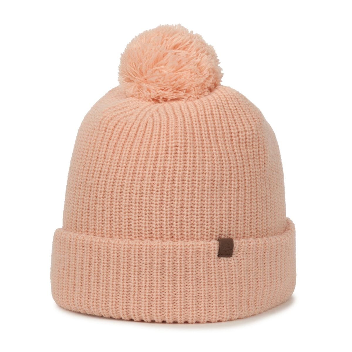 OC Sports OC811 Acrylic Cuffed Pom Beanie - Dusty Pink