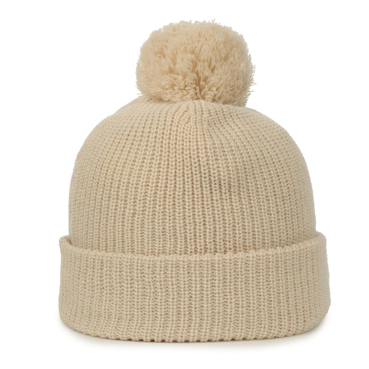 OC Sports OC811 Acrylic Cuffed Pom Beanie - Oatmeal