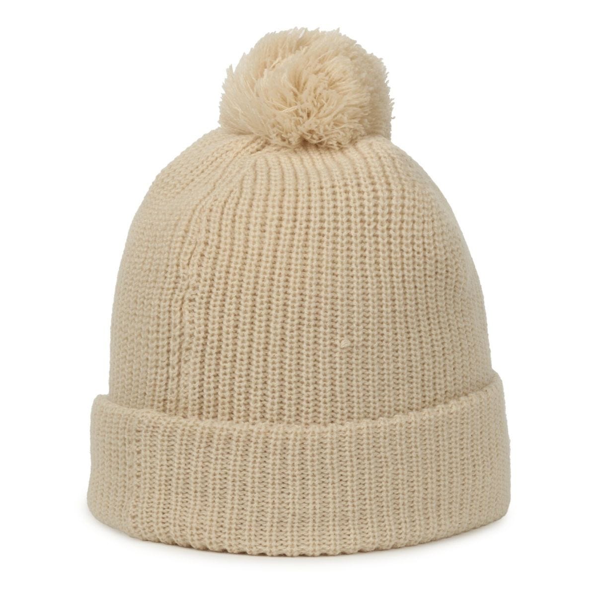 OC Sports OC811 Acrylic Cuffed Pom Beanie - Oatmeal
