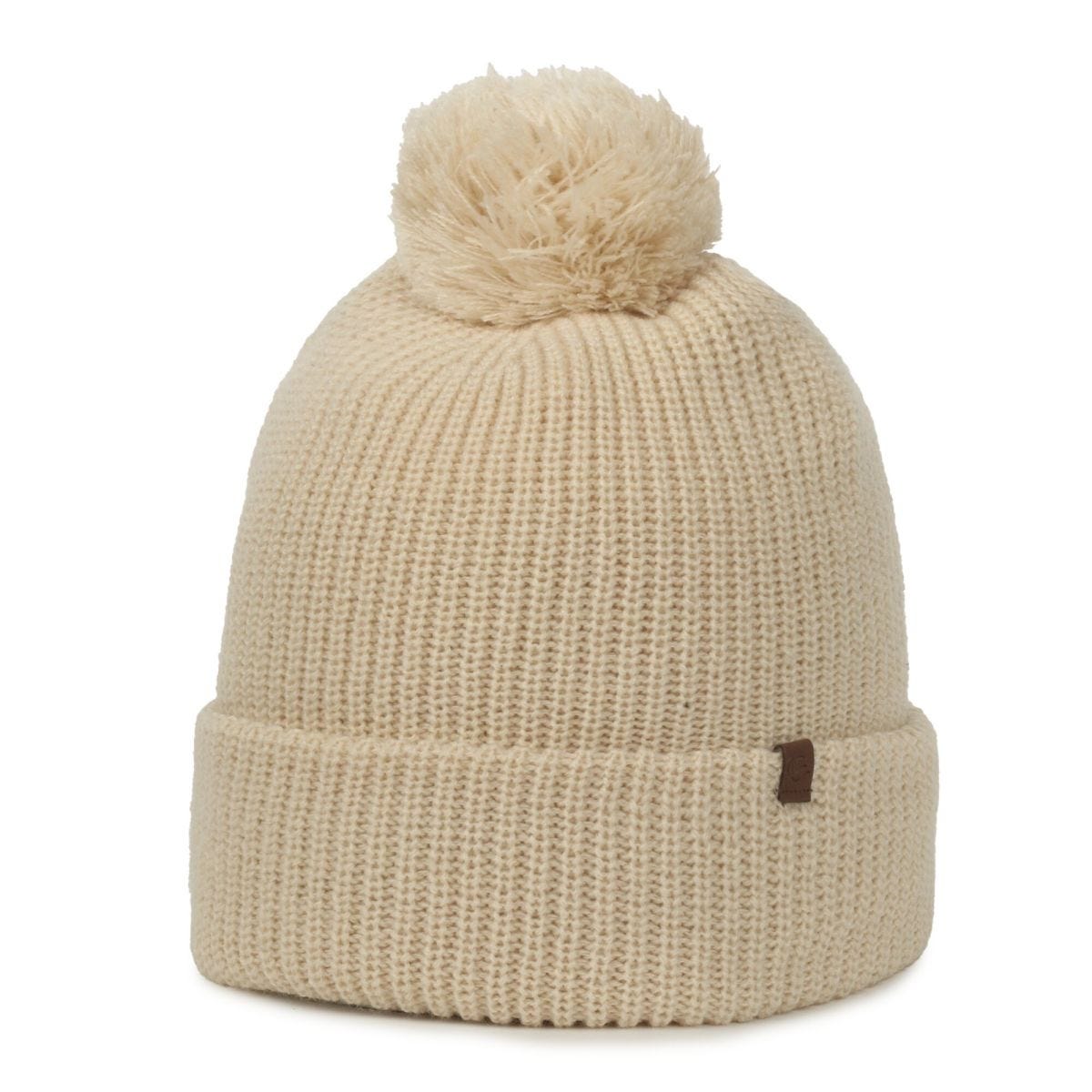 OC Sports OC811 Acrylic Cuffed Pom Beanie - Oatmeal