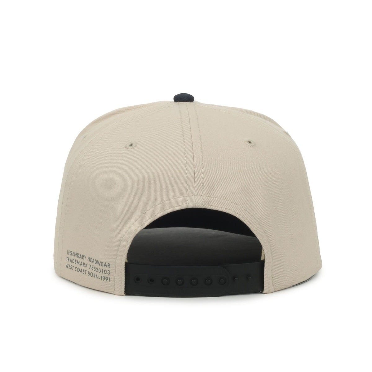 Legendary Headwear PALMETTO Cotton Twill Structured Snapback Cap - Stone/Navy