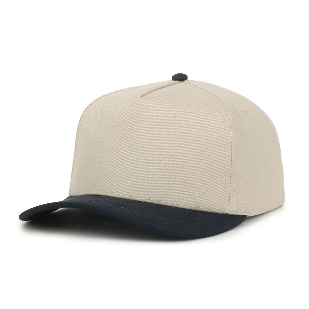 Legendary Headwear PALMETTO Cotton Twill Structured Snapback Cap - Stone/Navy