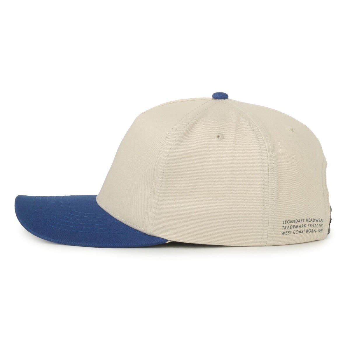Legendary Headwear PALMETTO Cotton Twill Structured Snapback Cap - Stone/Royal