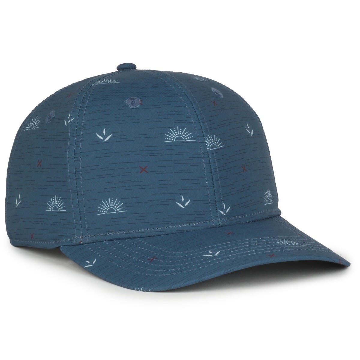 Legendary Headwear QUIVER Sublimated Print Structured Snapback Cap - Agave Sunset Slate Blue