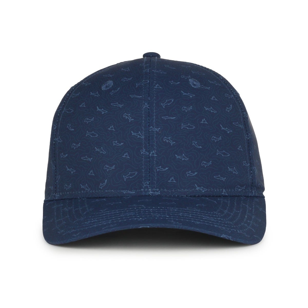 Legendary Headwear QUIVER Sublimated Print Structured Snapback Cap - Sharks Navy