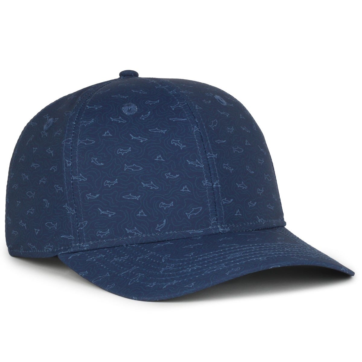 Legendary Headwear QUIVER Sublimated Print Structured Snapback Cap - Sharks Navy