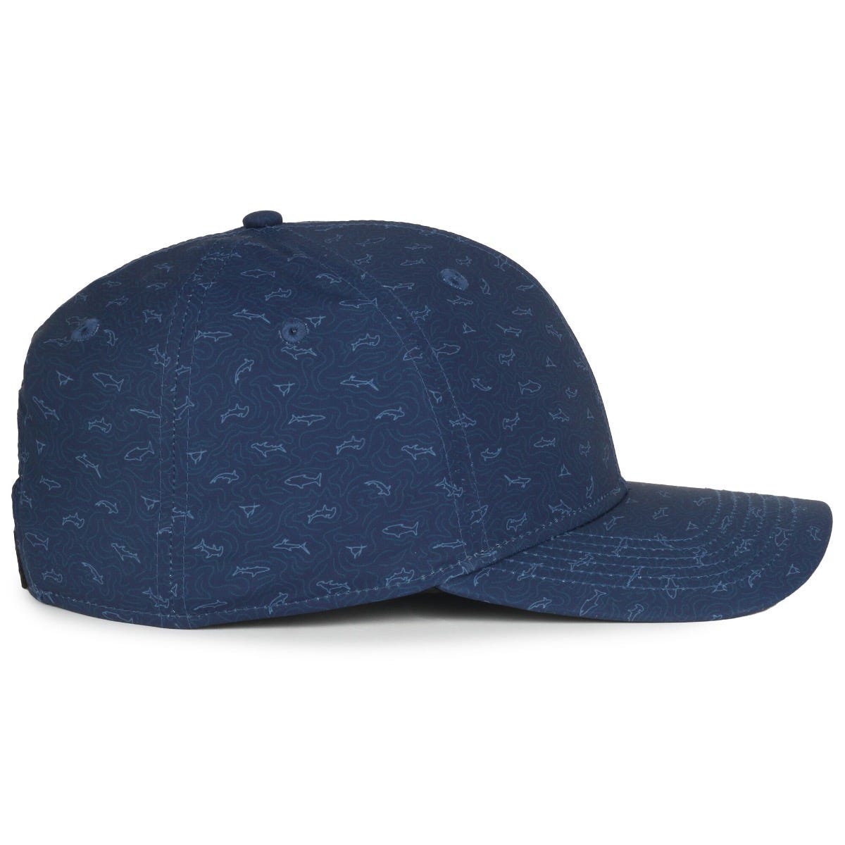 Legendary Headwear QUIVER Sublimated Print Structured Snapback Cap - Sharks Navy
