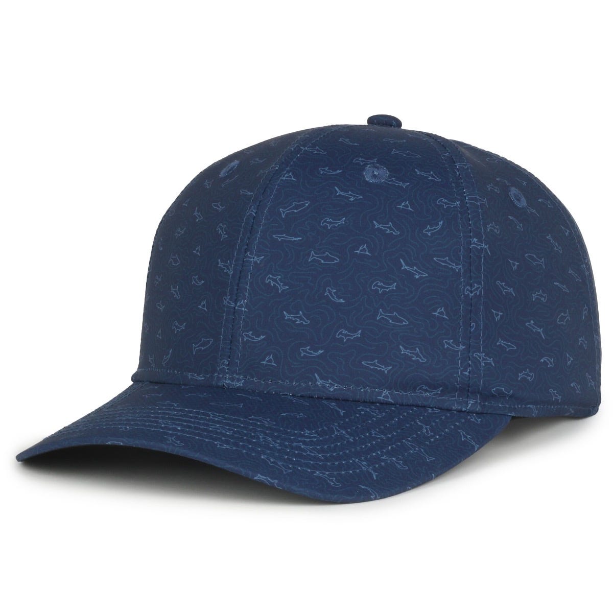 Legendary Headwear QUIVER Sublimated Print Structured Snapback Cap - Sharks Navy